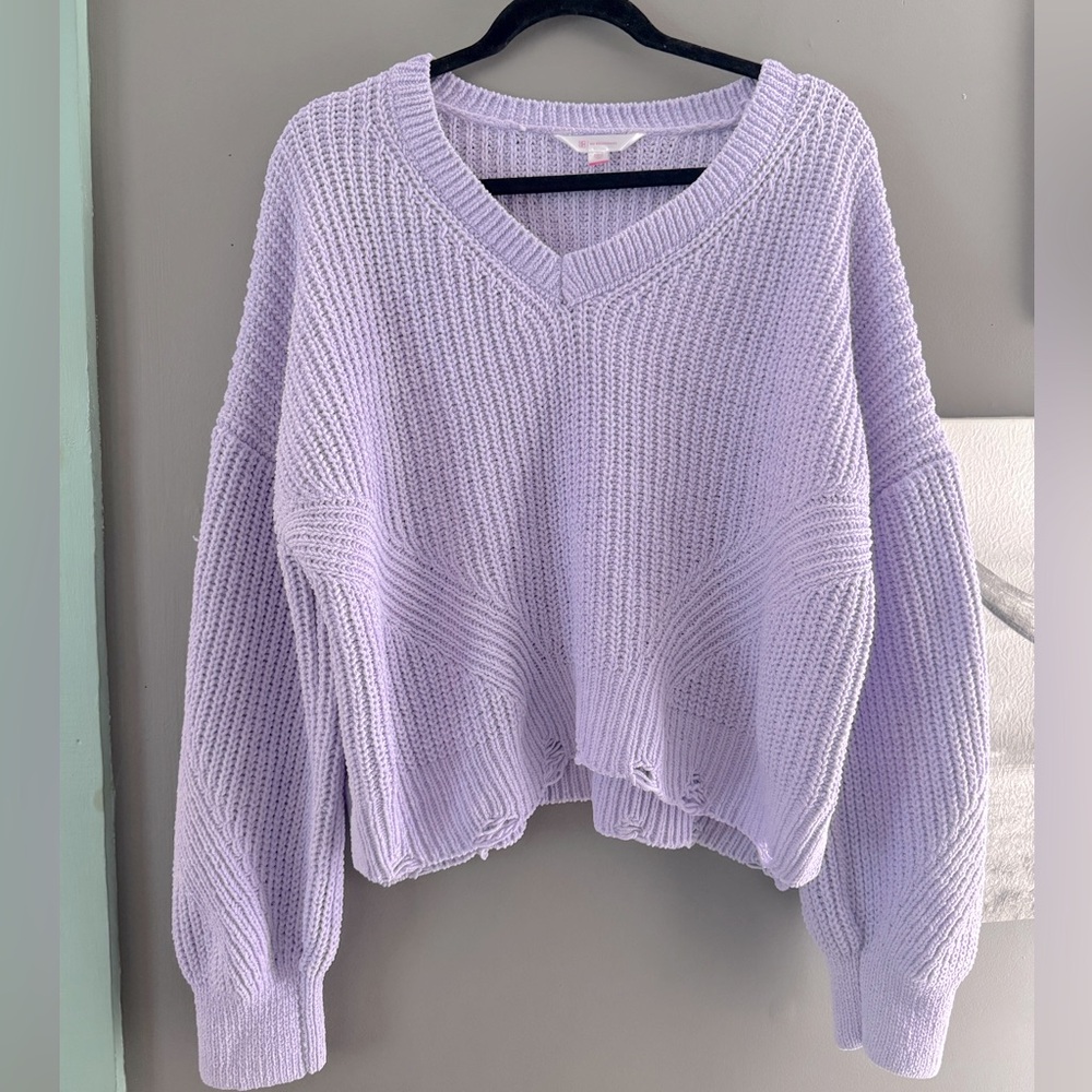 No Boundaries Lilac V-Neck Sweater